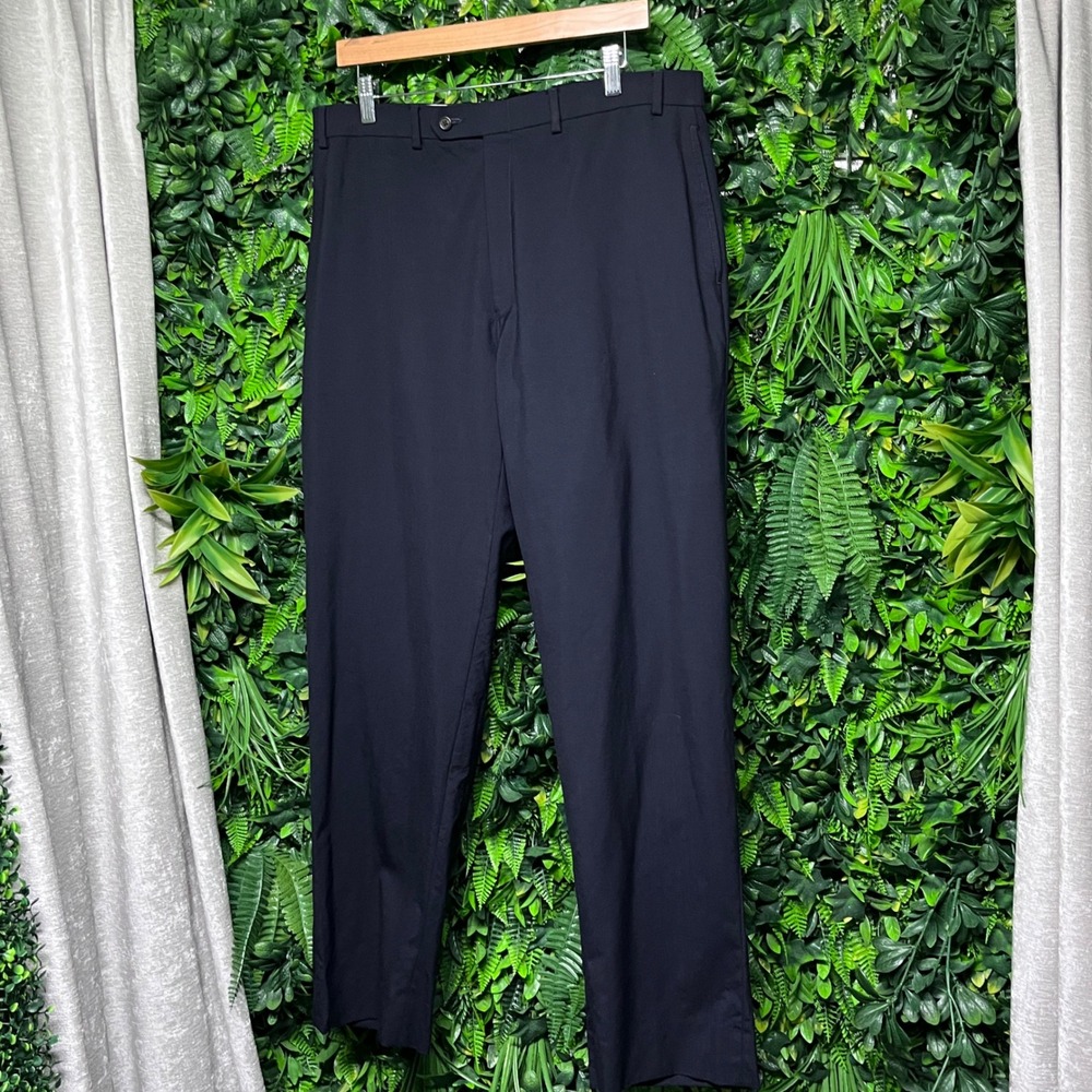 Vintage Ralph Lauren Dress Pants Mens 36x32‎ Blue Total Comfort 100% Wool 3745